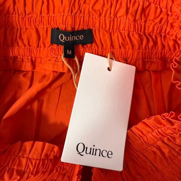 Quince 100% Organic Cotton Poplin Tiered Maxi Skirt, Vermilion Red, M - Picture 3 of 3